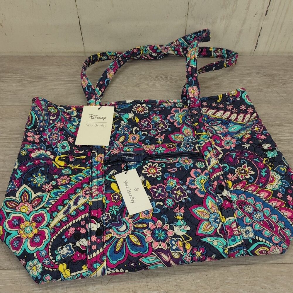 Vera Bradley Disney Tote Sensational Six Paisley Mickey Mouse Pluto Minnie New